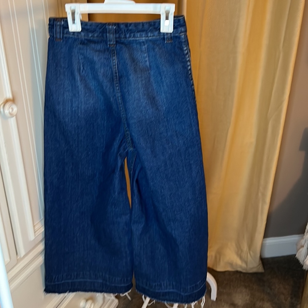 We The Free Wide Leg Cropped Jeans in Dark Blue Denim - Picture 7 of 16